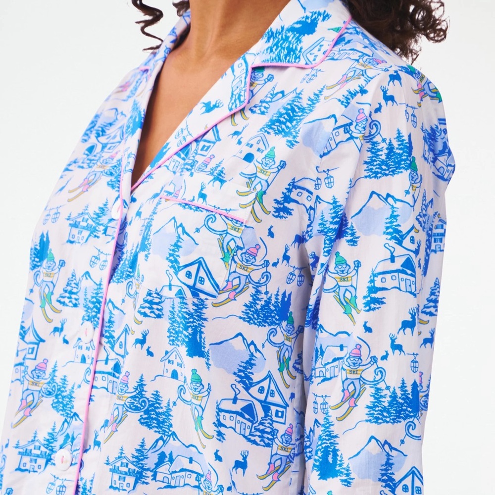 Roller Rabbit Ski Toile Loungewear Pajama Set